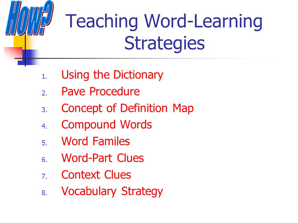 Teaching Word-Learning Strategies