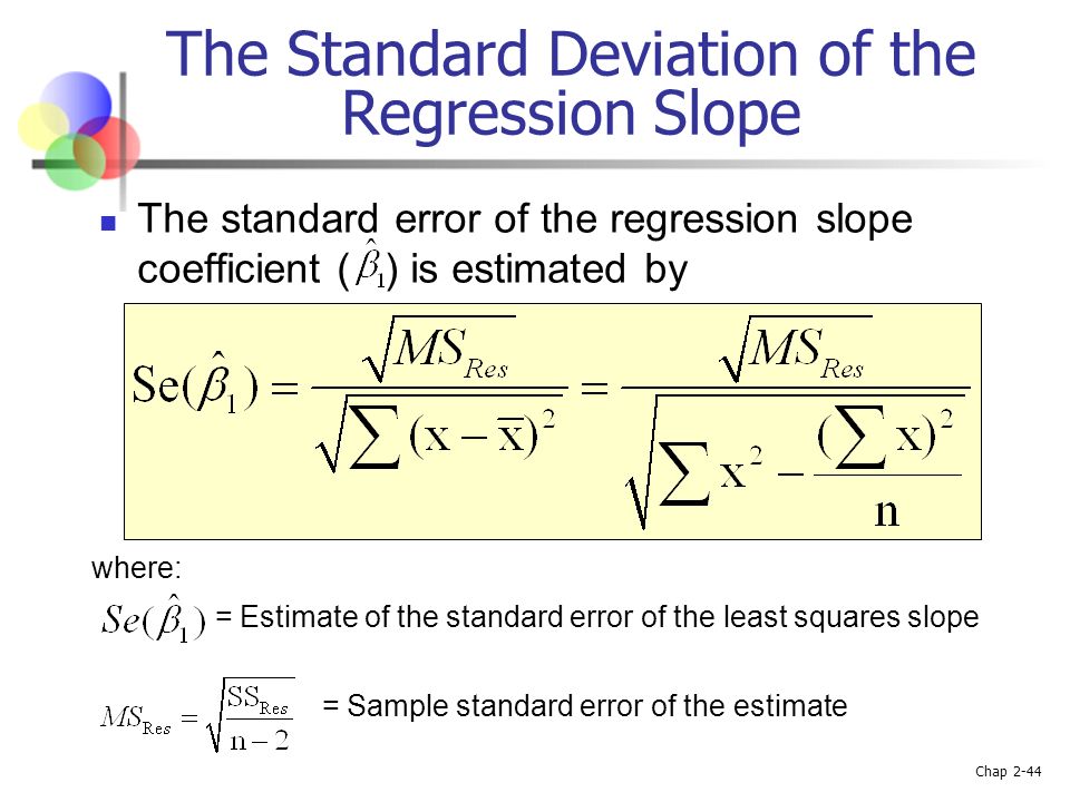 calculate standard error of slope calculate standard error of slope