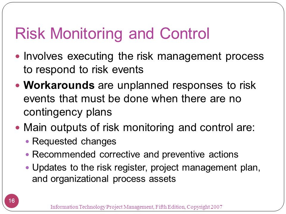 Risk Monitoring and Control