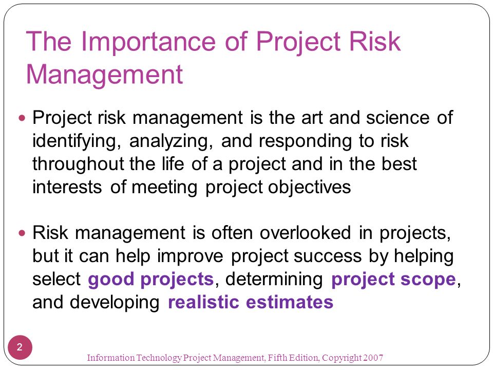 The Importance of Project Risk Management
