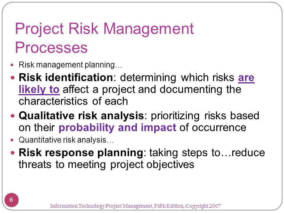 Project Risk Management Processes