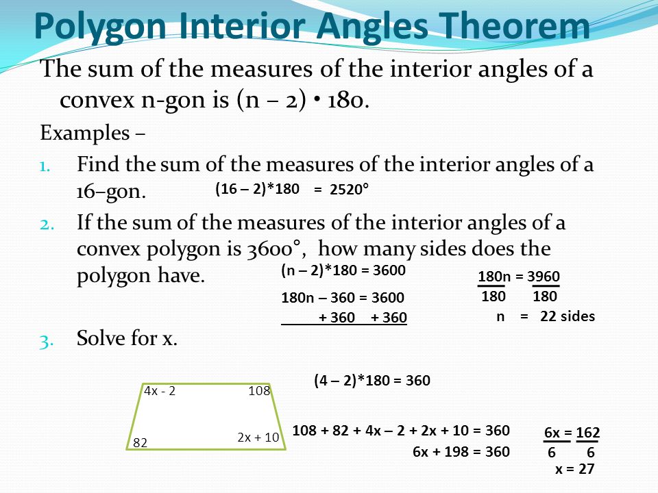 Sum Of Interior And Exterior Angles In Polygons Ppt Download