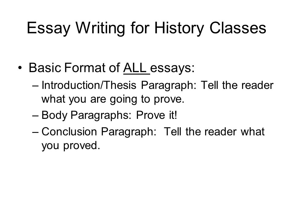 Essay Writing for History Classes