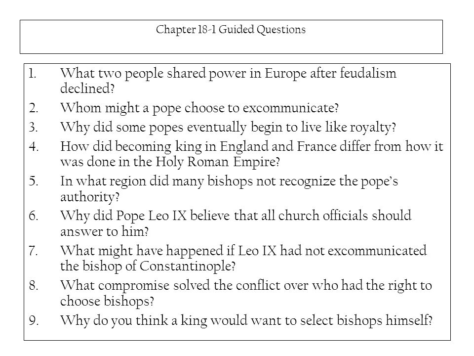 Chapter 18-1 Guided Questions