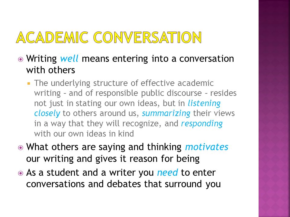 Academic Conversation