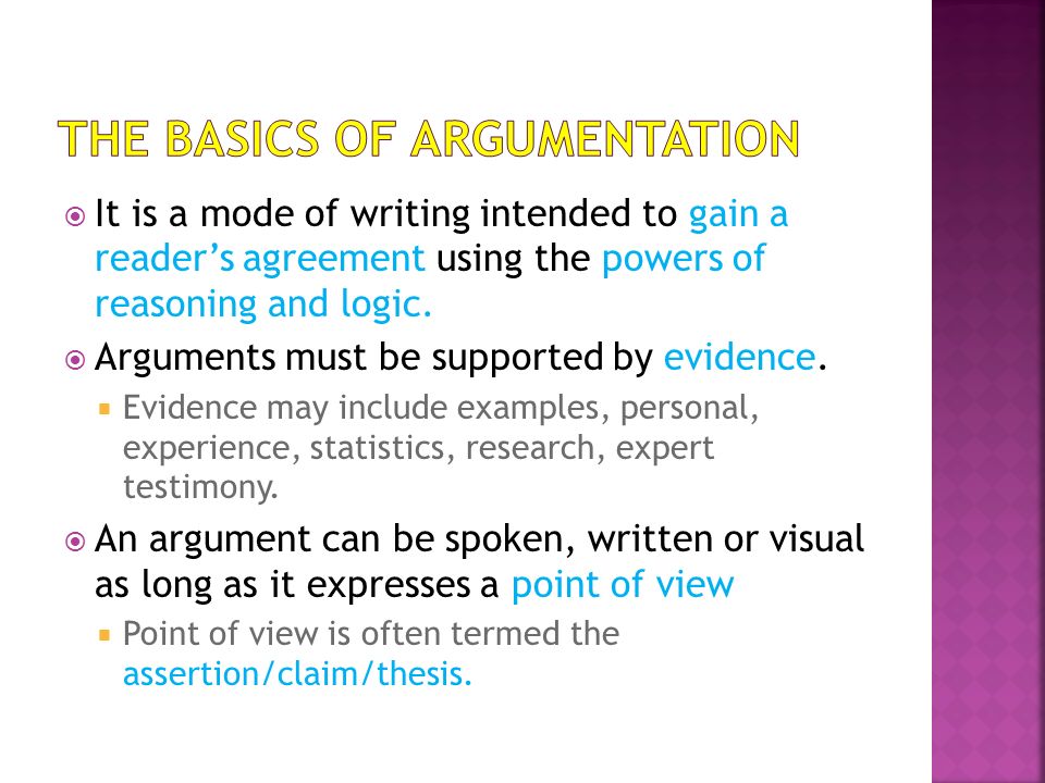 The Basics of Argumentation