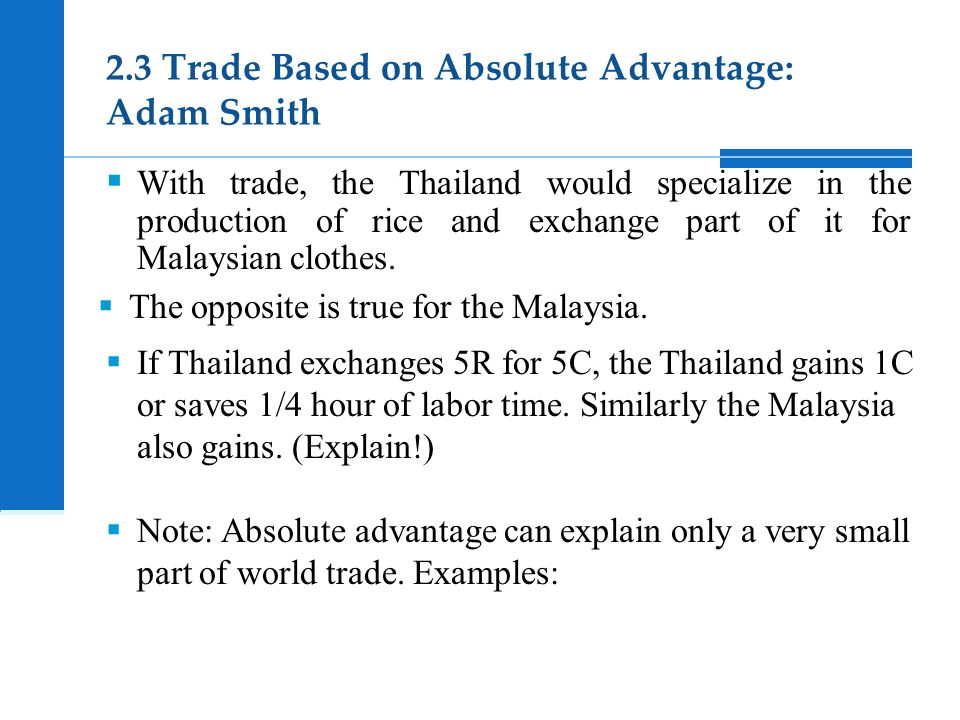 2.3 Trade Based on Absolute Advantage: Adam Smith