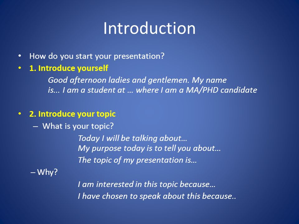 oral presentation introduction for students