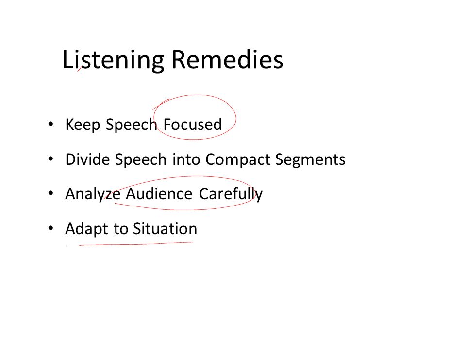 Listening Remedies Keep Speech Focused