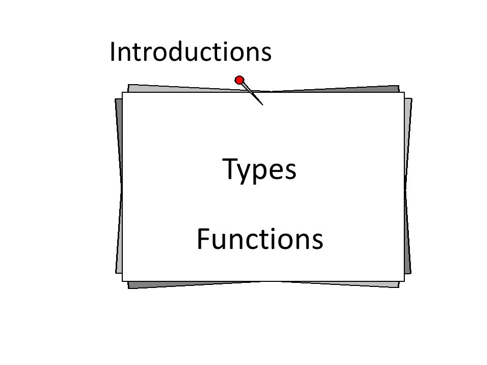 Introductions Types Functions