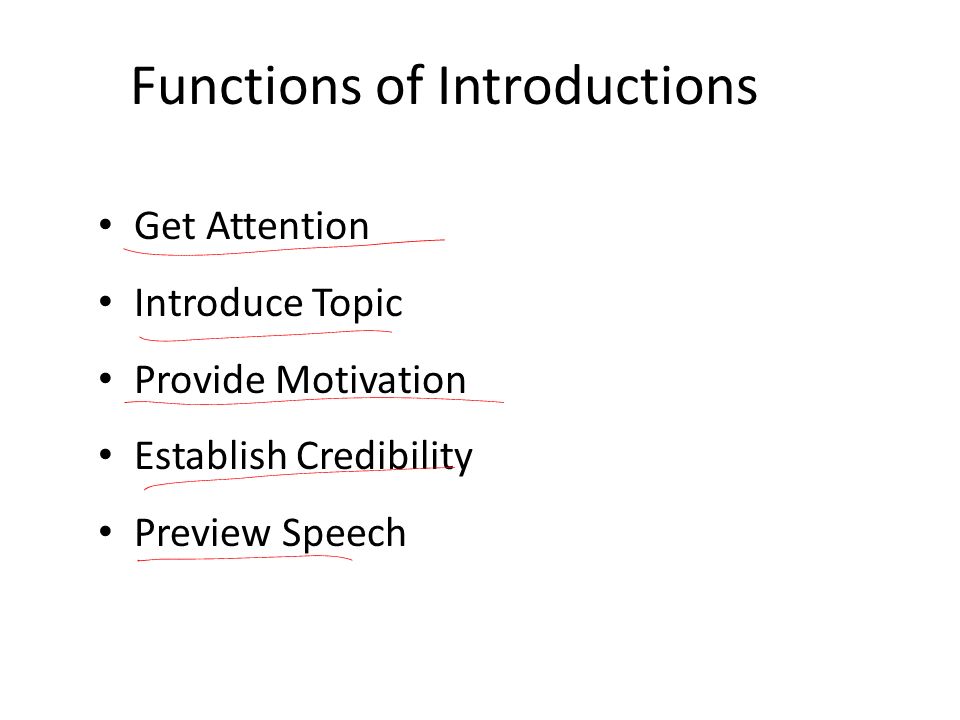Functions of Introductions