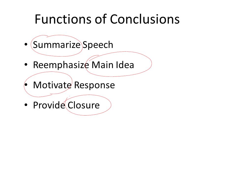 Functions of Conclusions