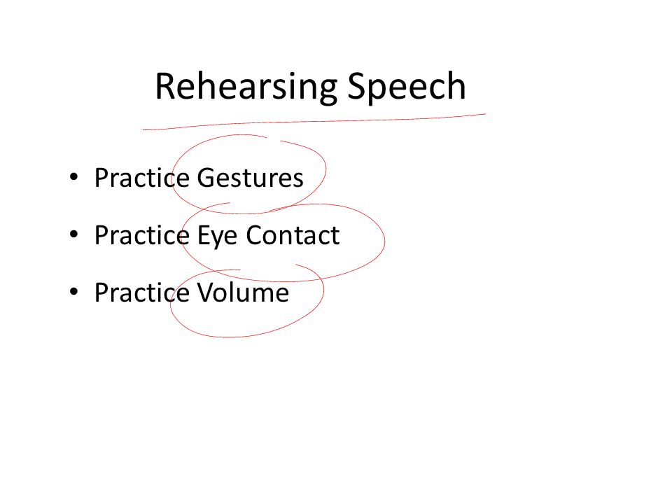 Rehearsing Speech Practice Gestures Practice Eye Contact