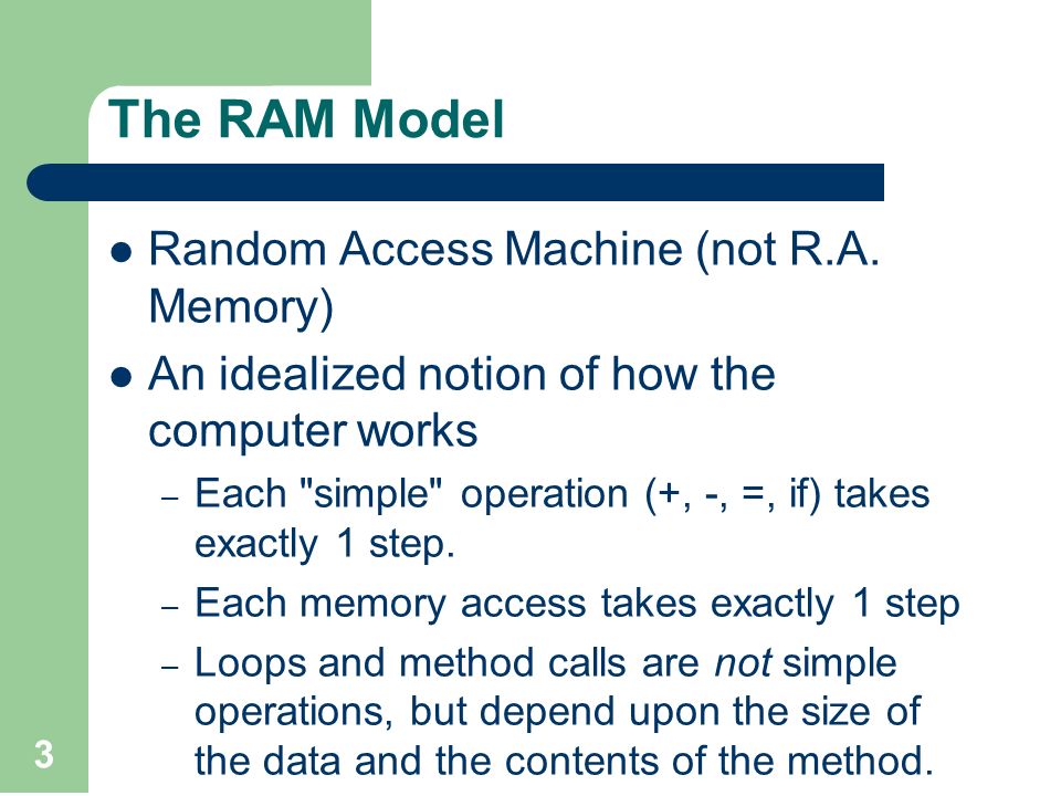 Lecture 4. RAM Model, Space and Time Complexity - ppt download