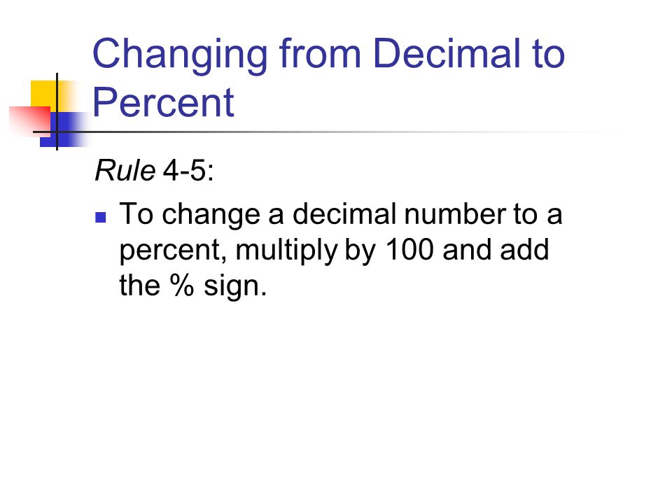 Changing from Decimal to Percent