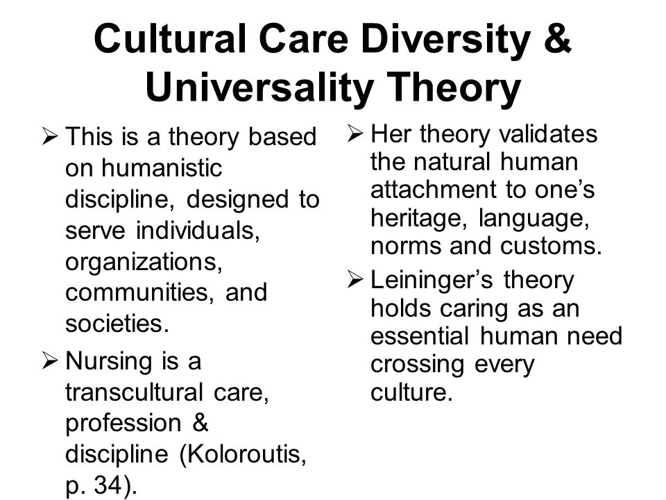 culture care diversity and universality a theory of nursing