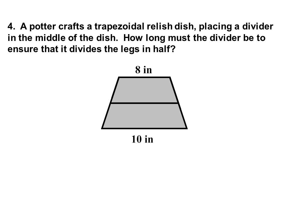 4. A potter crafts a trapezoidal relish dish, placing a divider in the middle of the dish.