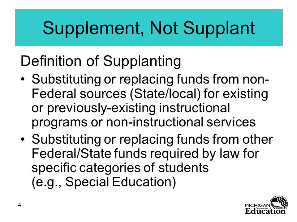 Supplement, Not Supplant