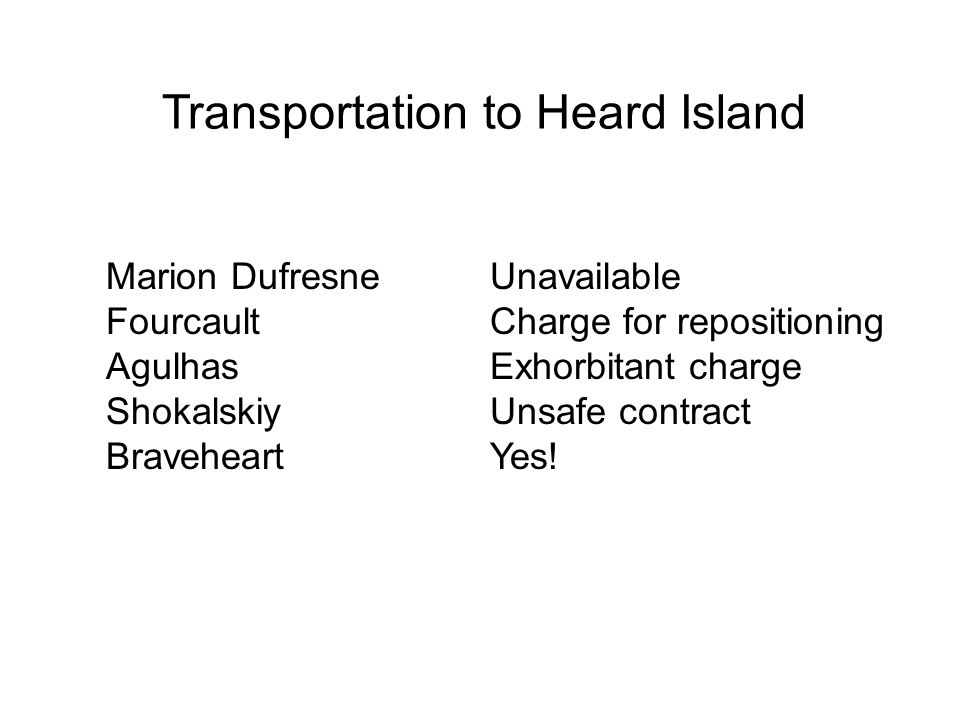 Transportation to Heard Island
