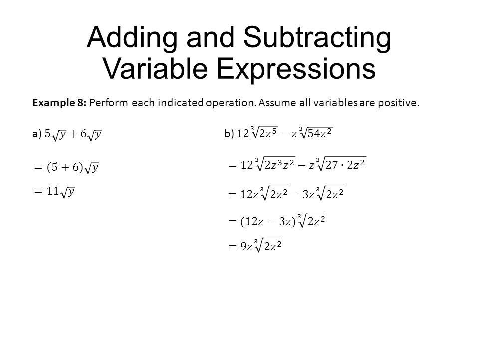 Adding and Subtracting Variable Expressions