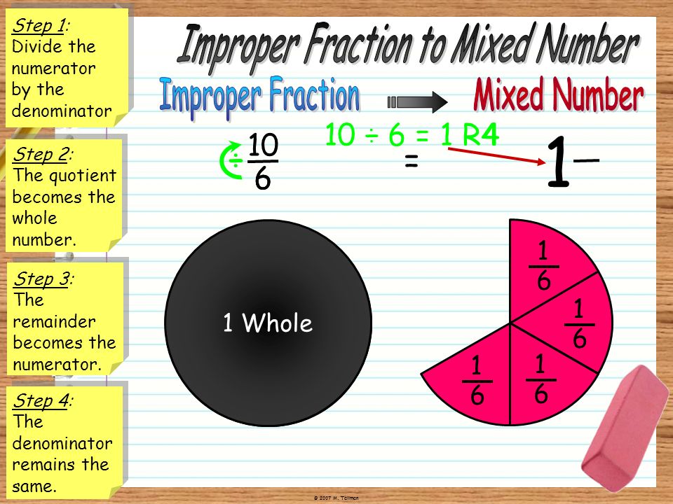 Improper Fraction to Mixed Number