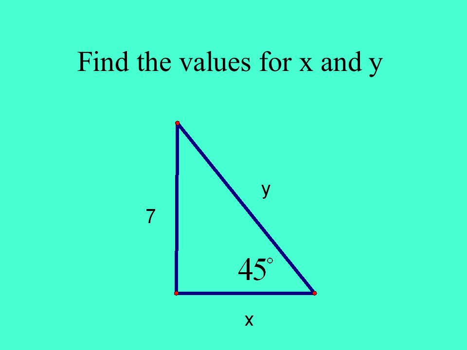 Find the values for x and y