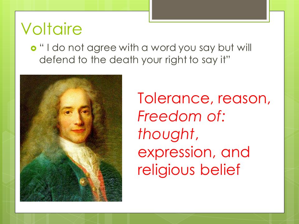 Voltaire Tolerance, reason,