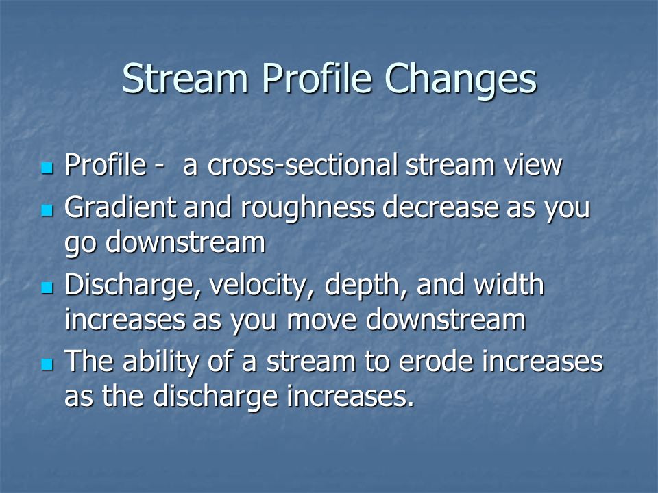 Stream Profile Changes