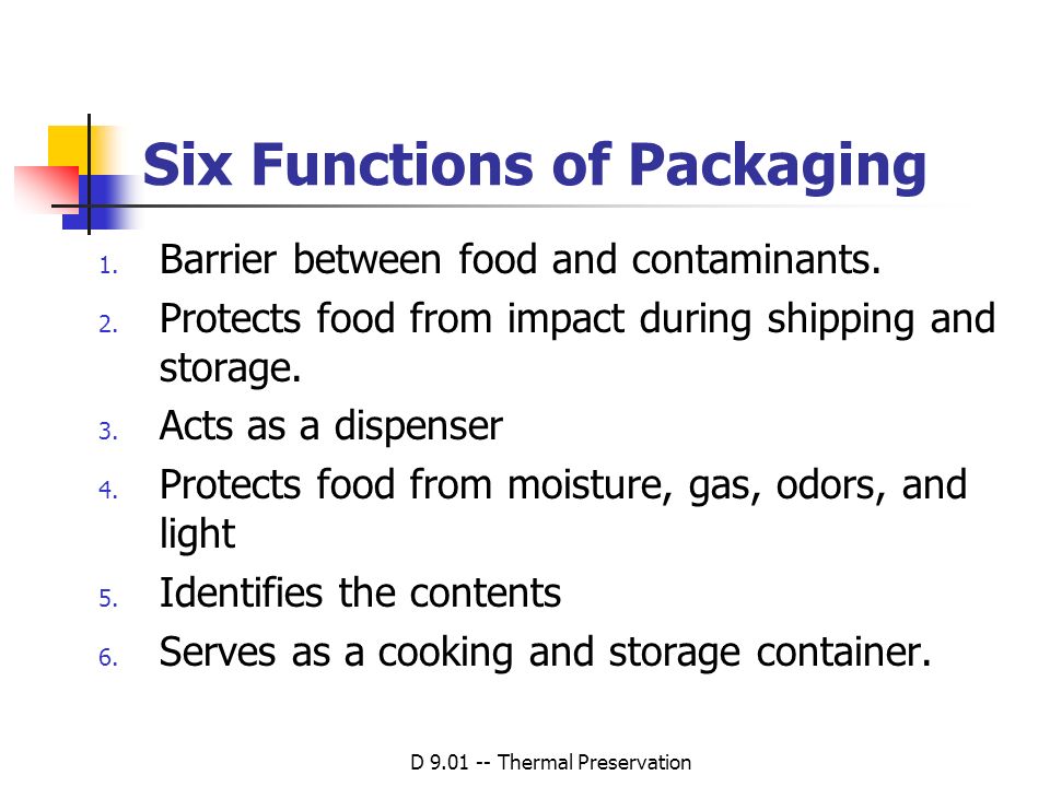Six Functions of Packaging