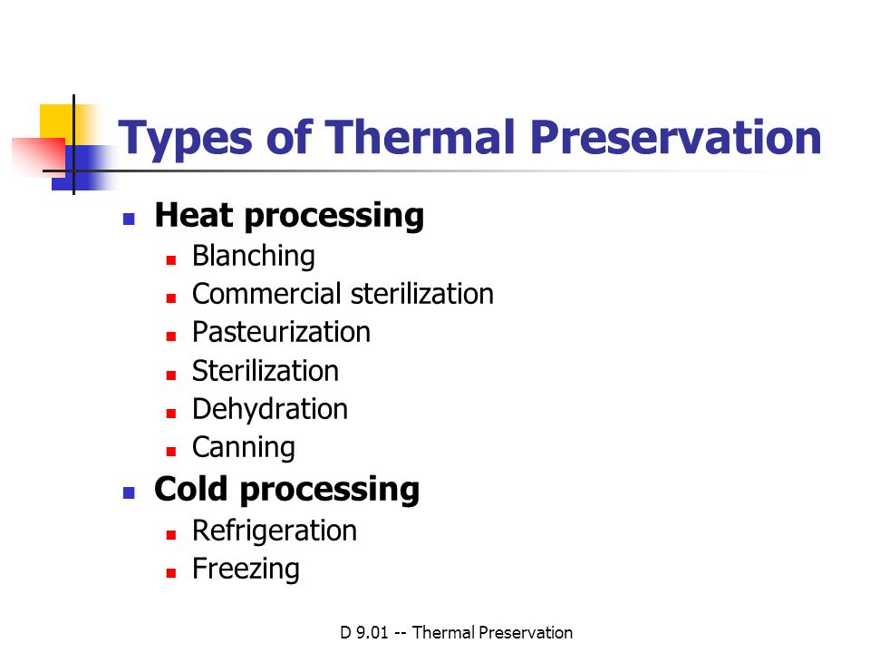 Types of Thermal Preservation