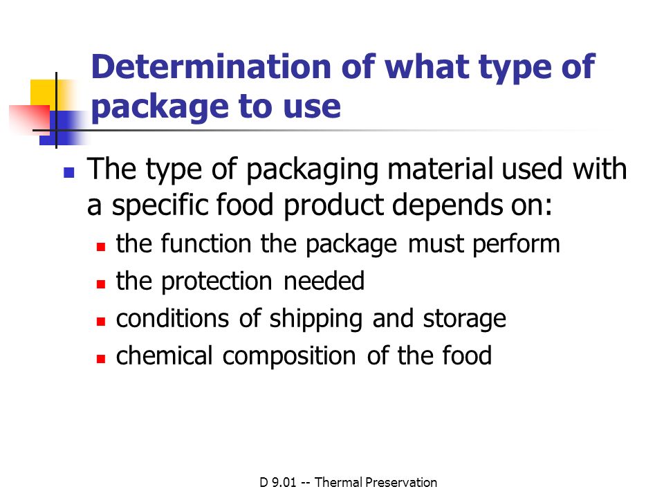 Determination of what type of package to use