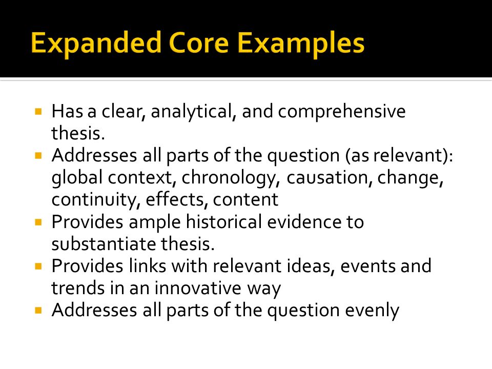 Expanded Core Examples