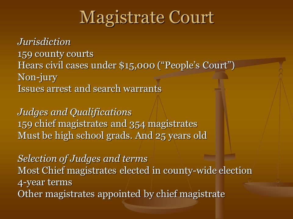 Magistrate Court Jurisdiction 159 county courts