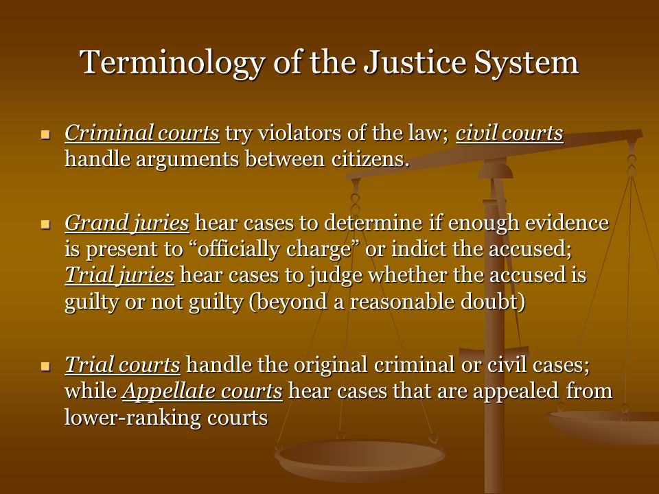Terminology of the Justice System
