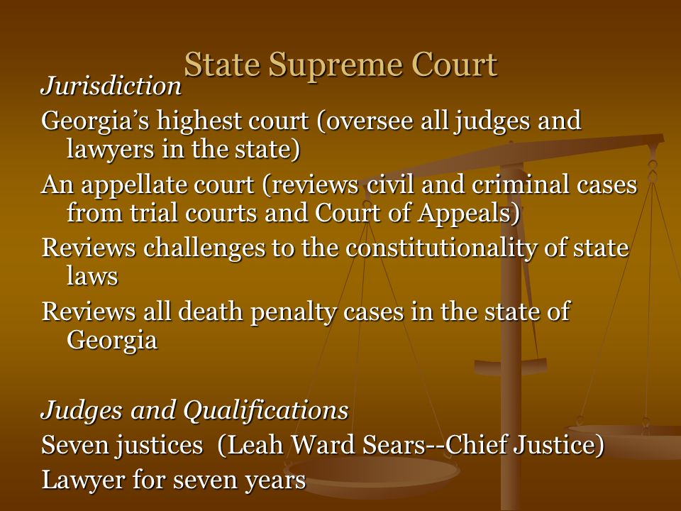 State Supreme Court Jurisdiction