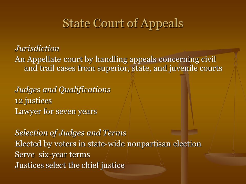 State Court of Appeals Jurisdiction