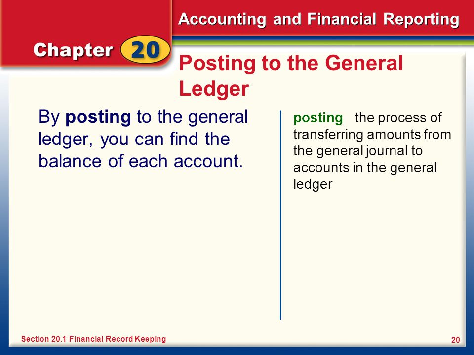 Posting to the General Ledger