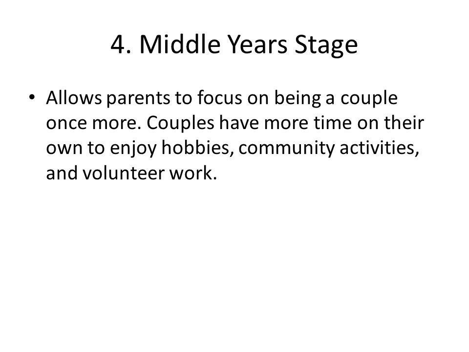 4. Middle Years Stage