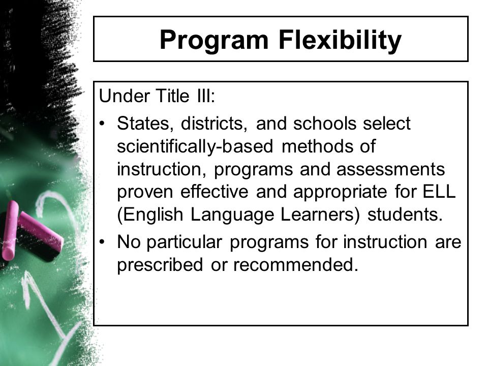 Program Flexibility Under Title III: