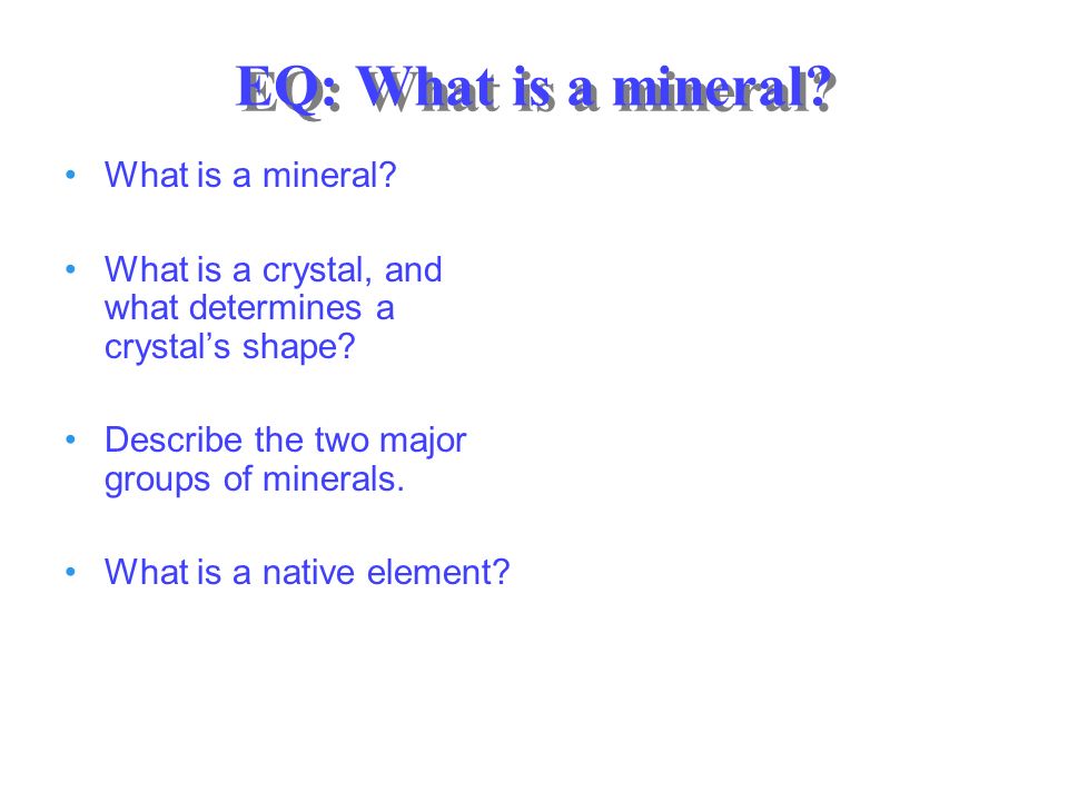 two major groups of minerals