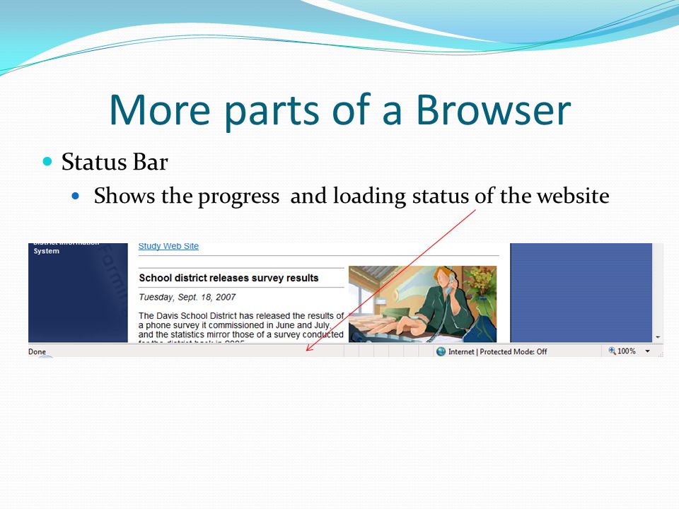 More parts of a Browser Status Bar