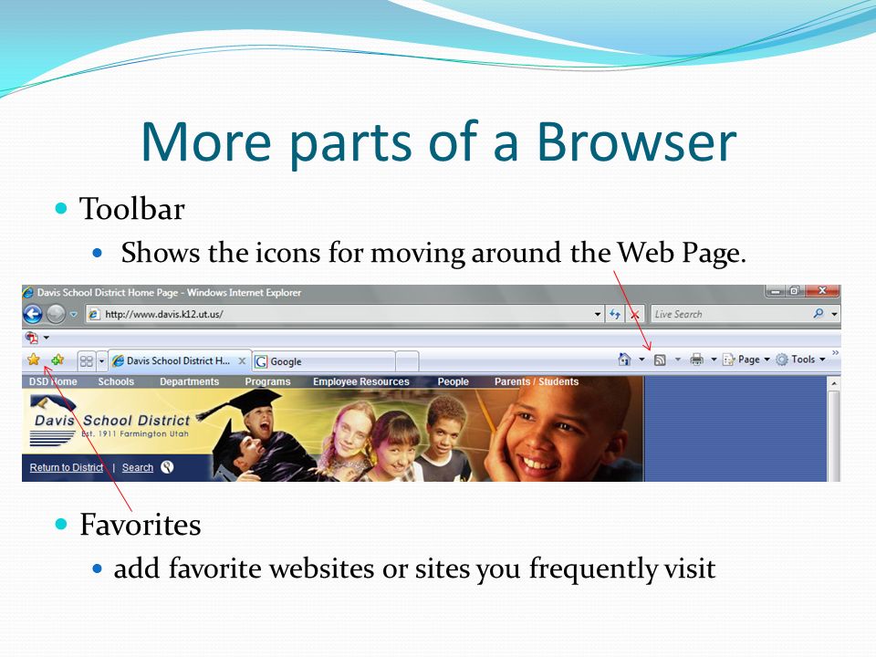 More parts of a Browser Toolbar Favorites