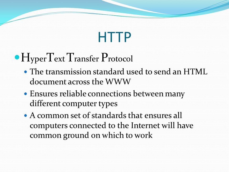 HTTP HyperText Transfer Protocol
