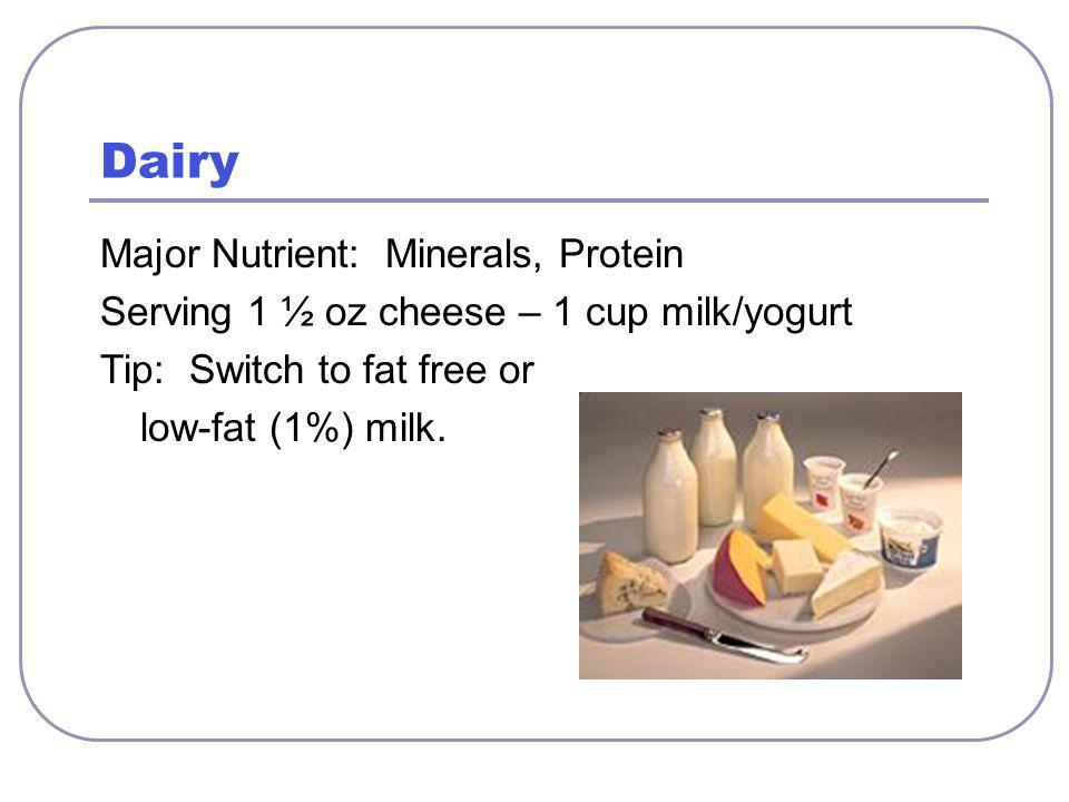 Dairy Major Nutrient: Minerals, Protein