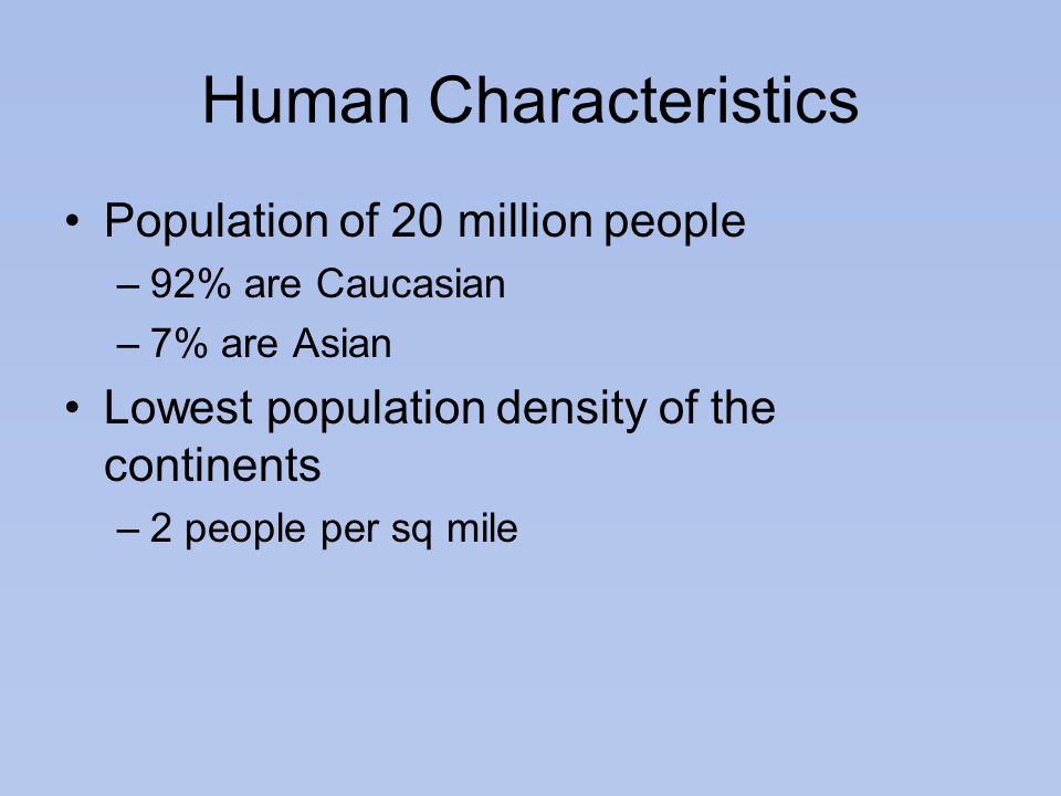 Human Characteristics