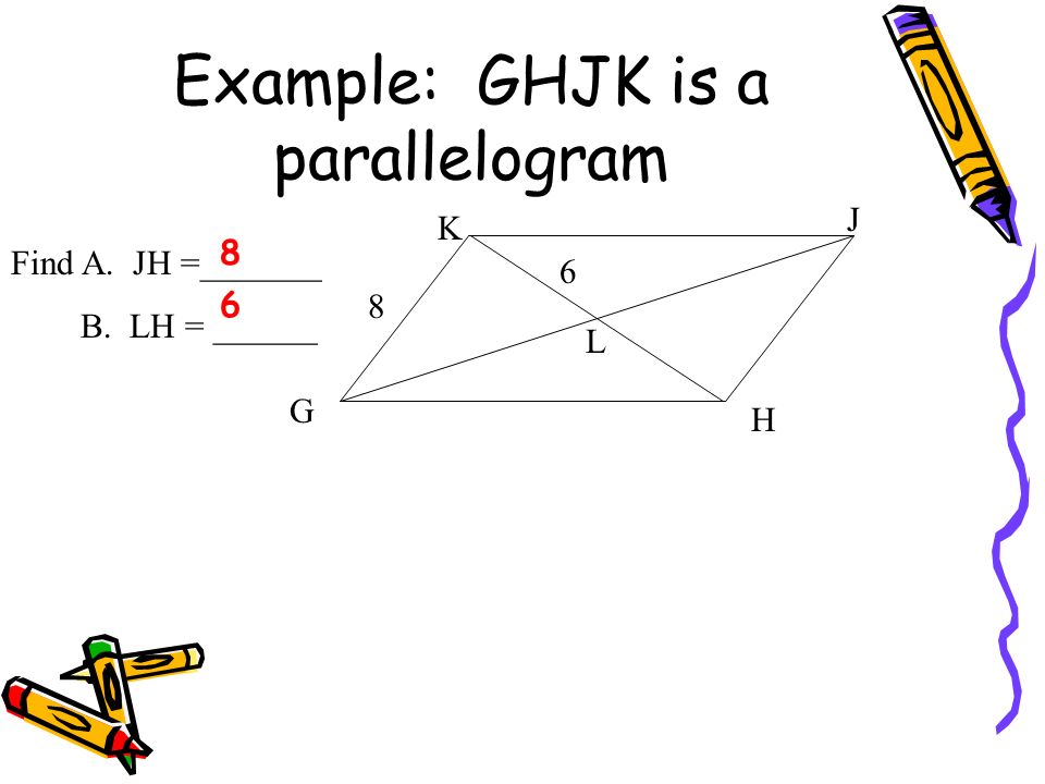 Example: GHJK is a parallelogram