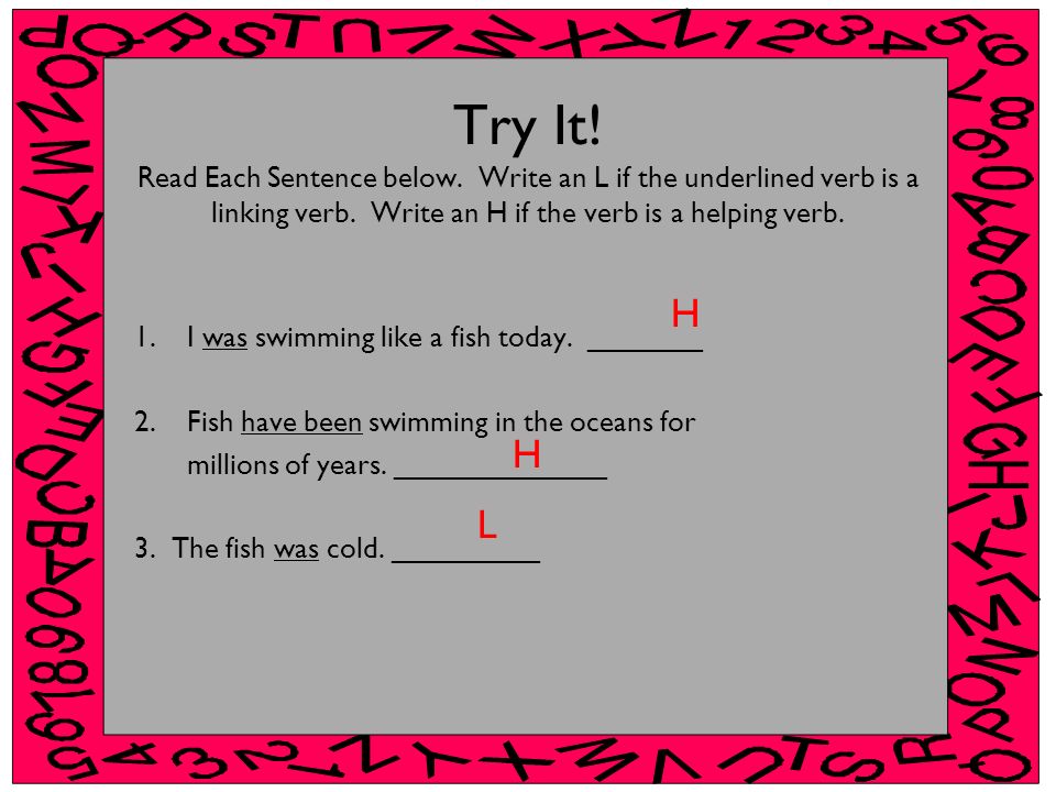 Try It. Read Each Sentence below