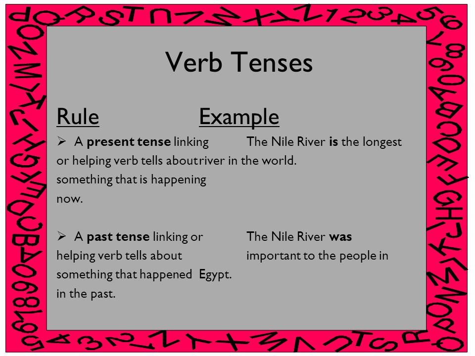 Verb Tenses Rule Example