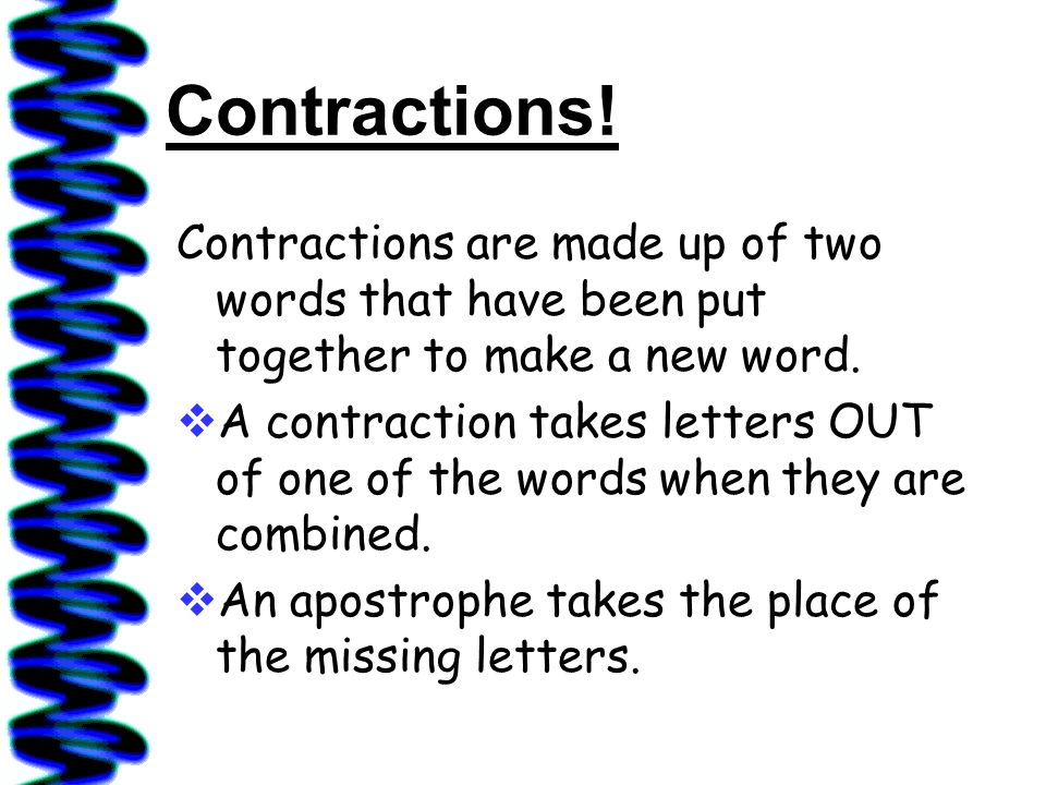 Contractions!Adjectives