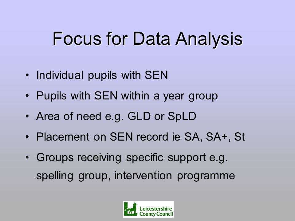 Focus for Data Analysis